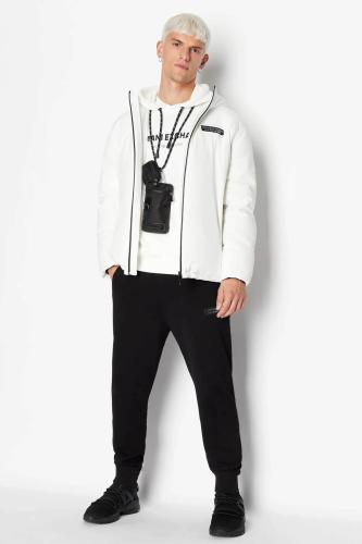 Armani Exchange ανδρική μπλούζα φούτερ με κουκούλα και λογότυπο - 6RZMHFZJDGZ Λευκό XXL